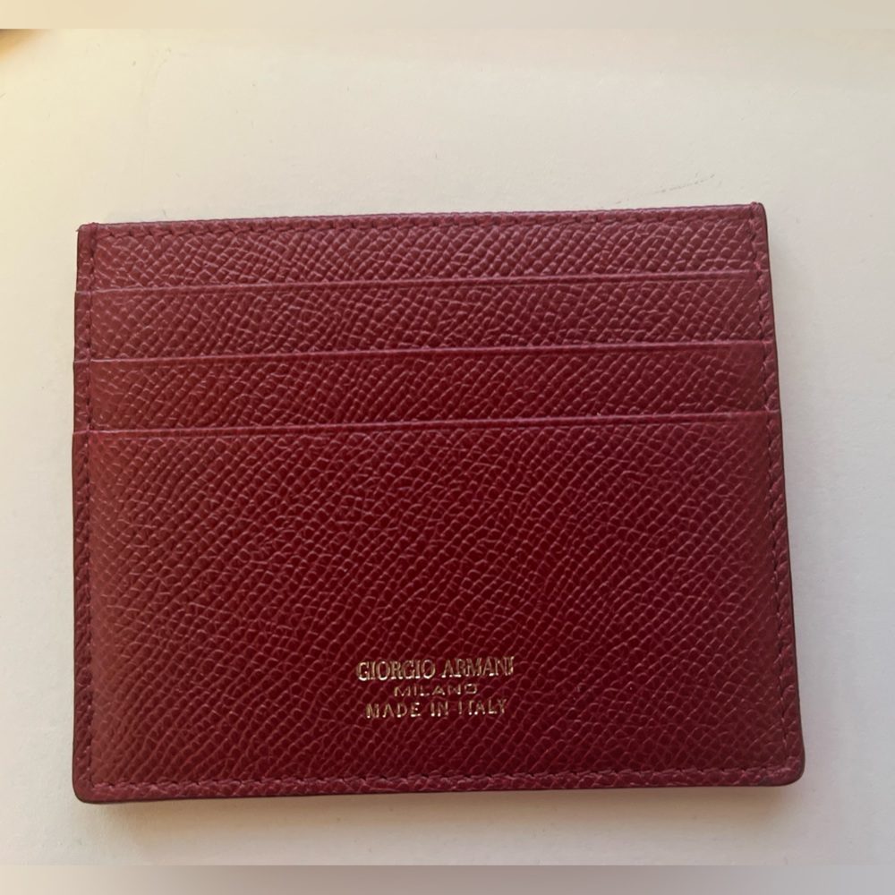 Giorgio Armani- 8 card wallet.  Wine color